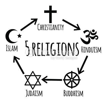 world religions map black and white